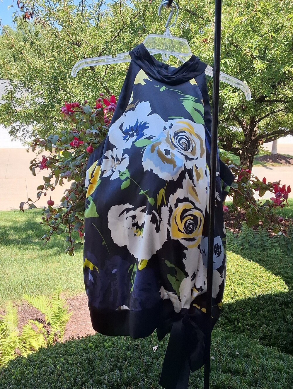 Vintage Cache Floral Silk Halter Top